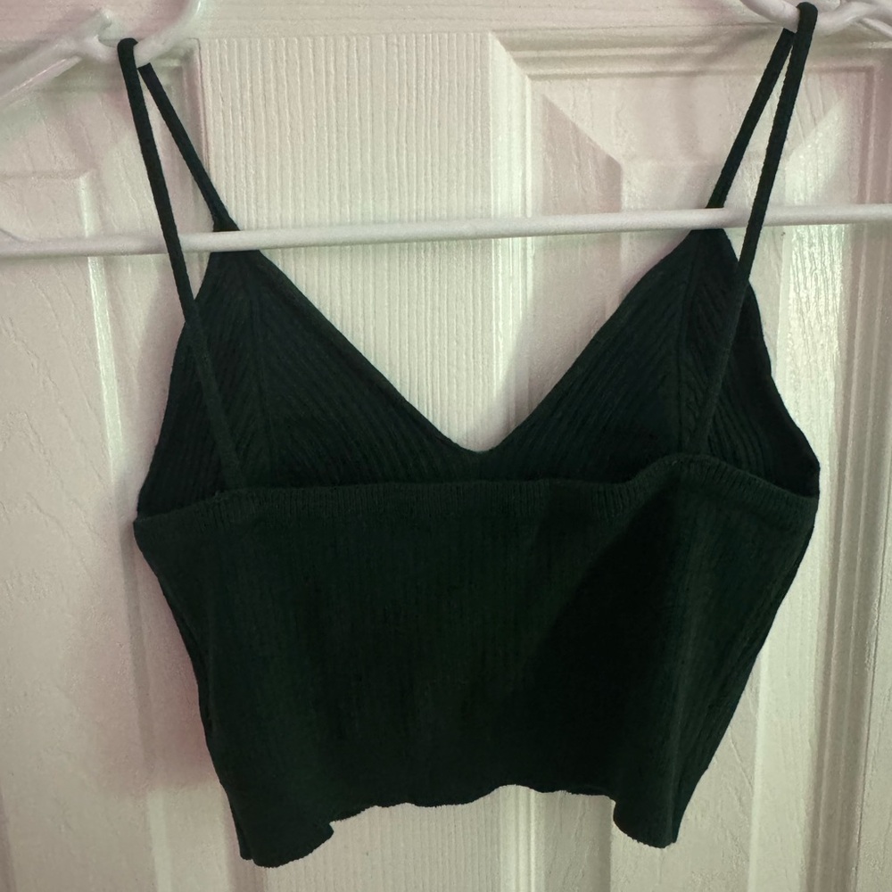 Dark green sweater knit tank top